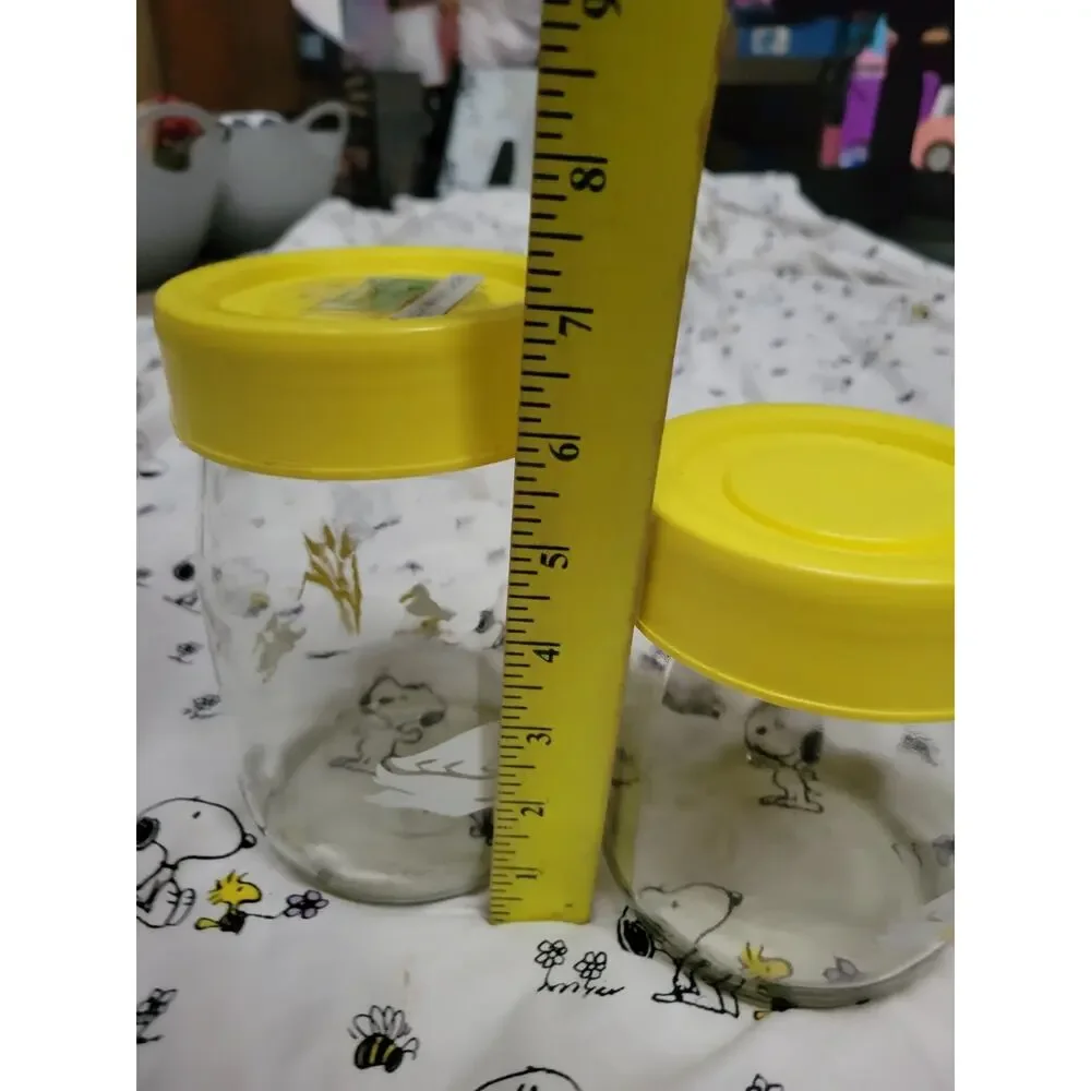 Vintage Carlton Glass 1982 Yellow Duck Canister Lidded Jar X 2